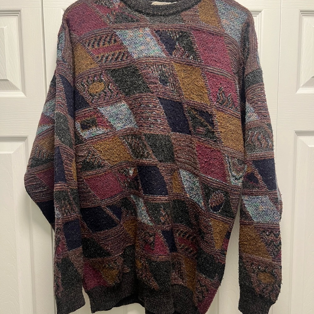 Vintage Pronto Uomo Colorful Patchwork Sweater